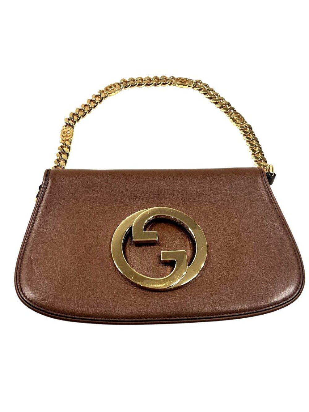 Gucci Blondie Leather Bag With Chain Strap in Brown